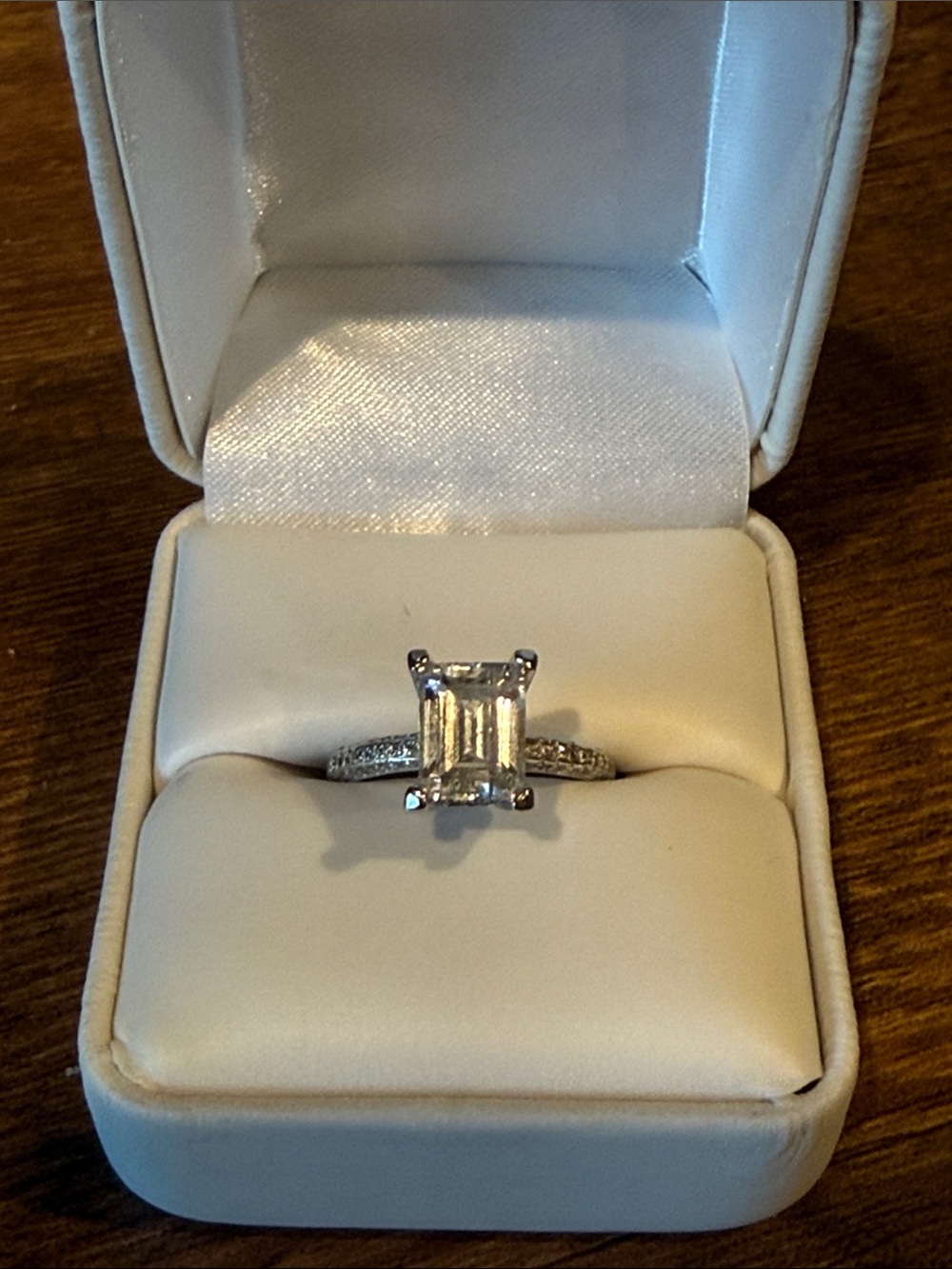 2.5 carat Custom Emerald Cut Engagement Ring size 5.75